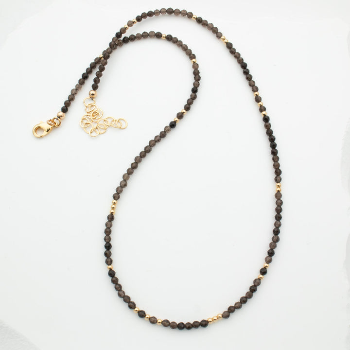 Smoky Quartz Gold Necklace 