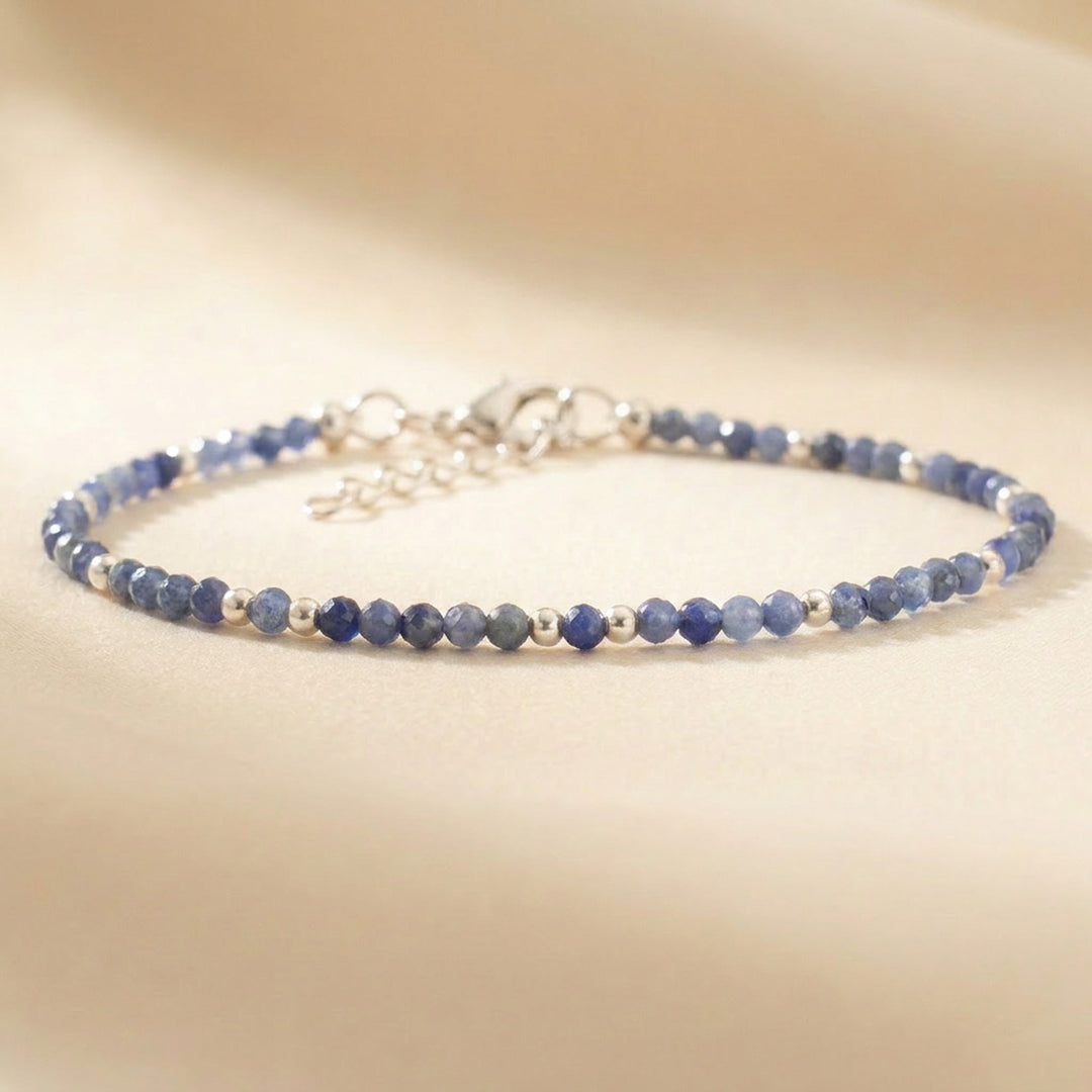 Sterling silver sodalite bracelet — handmade UK