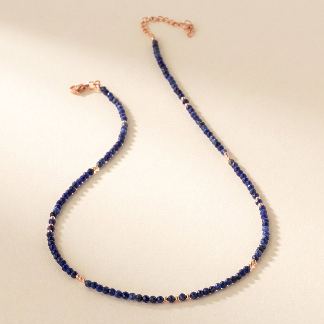 Rose gold filled sodalite necklace — handmade UK