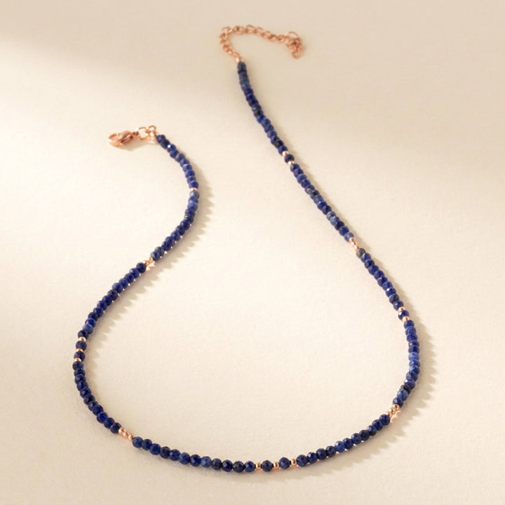 Rose gold filled sodalite necklace — handmade UK