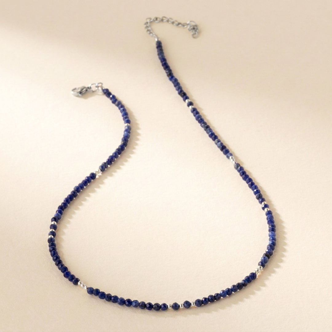 Sterling silver sodalite necklace — handmade UK