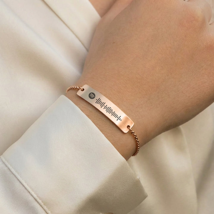 Rose Gold Friendship Bracelet with Spotify Song Code