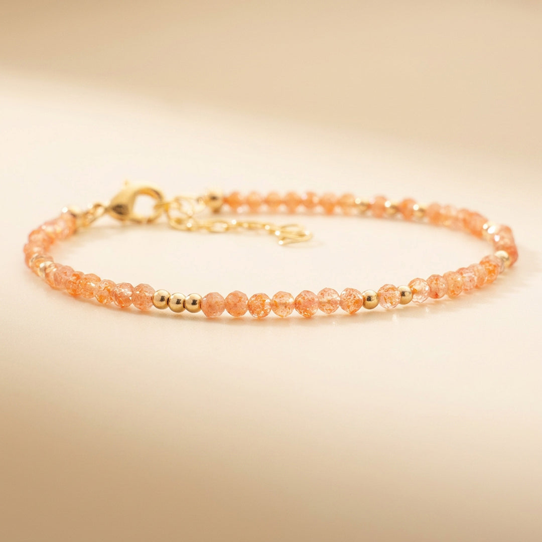 14K gold filled sunstone bracelet — handmade