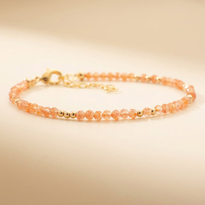 14K gold filled sunstone bracelet — handmade