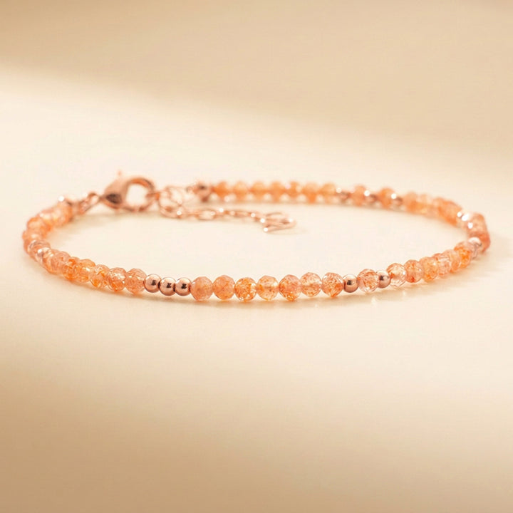 Rose gold filled sunstone bracelet — handmade UK