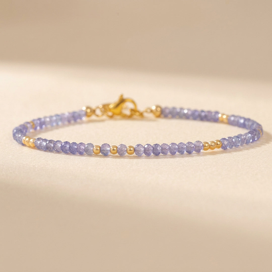 14K gold filled tanzanite bracelet — handmade UK