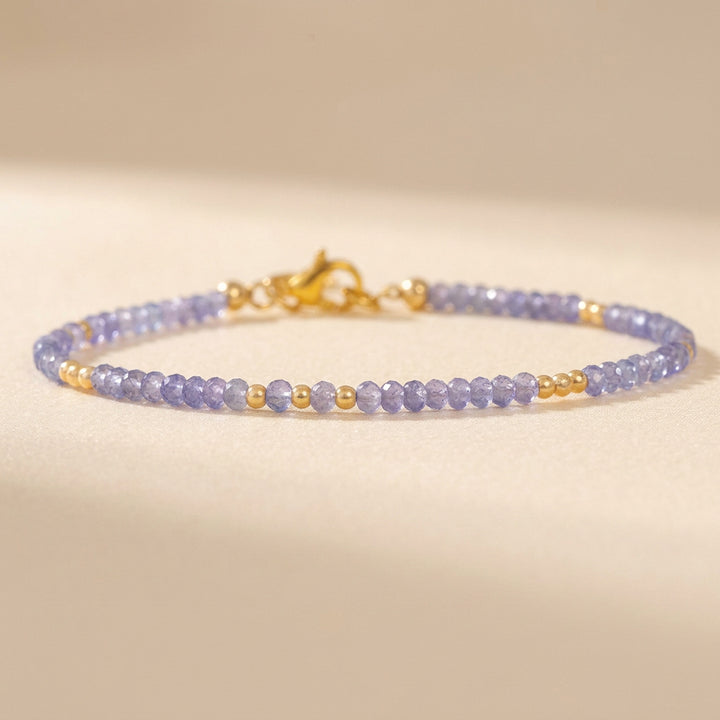 14K gold filled tanzanite bracelet — handmade UK