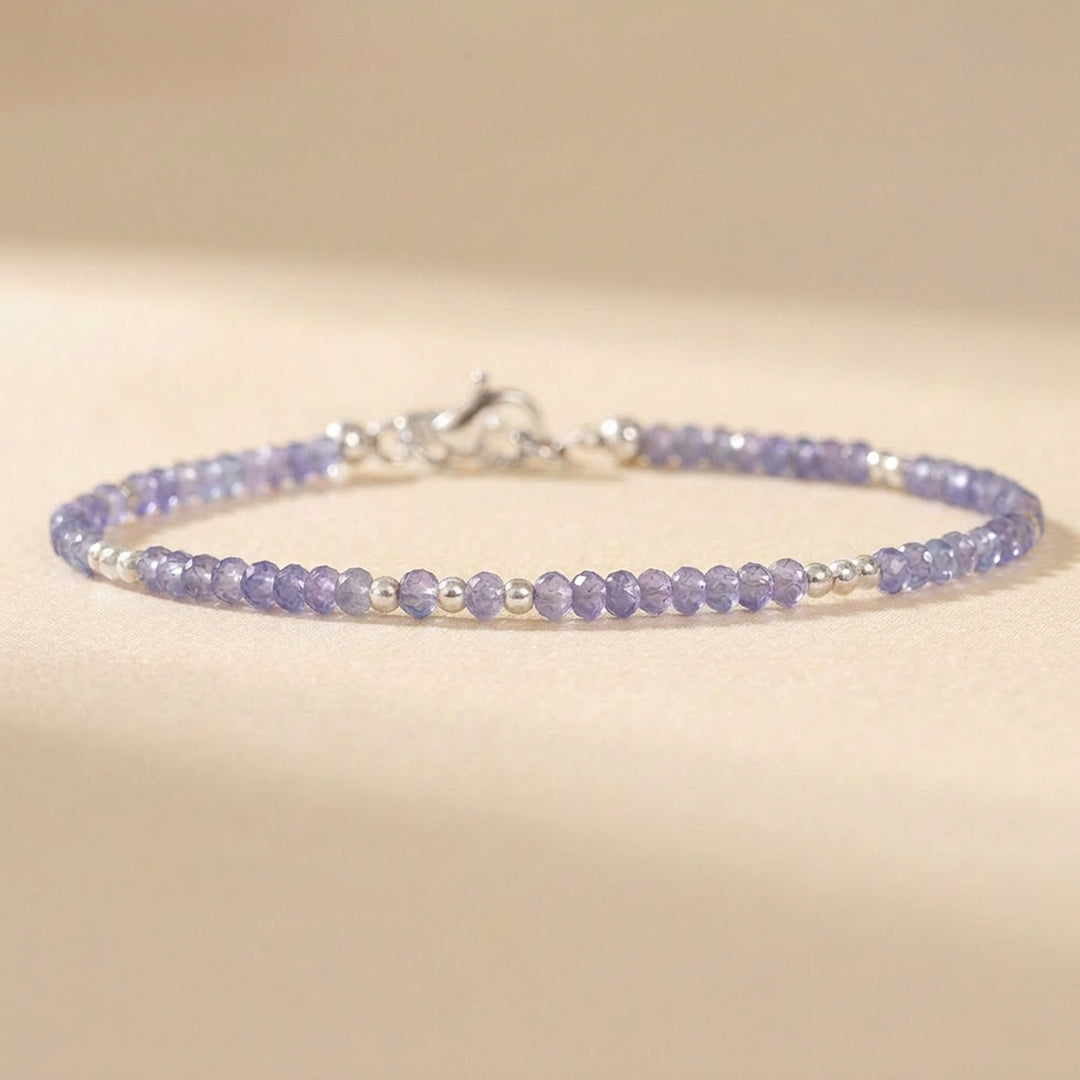 Sterling silver tanzanite bracelet — handmade UK