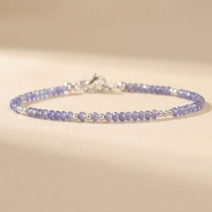 Sterling silver tanzanite bracelet — handmade UK