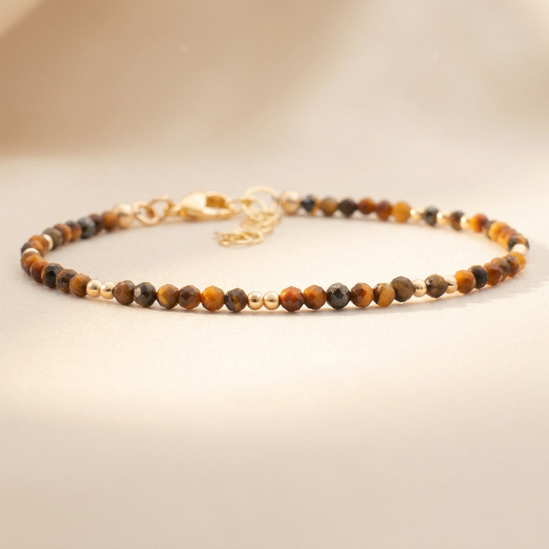 14K gold filled tiger eye bracelet — handmade UK