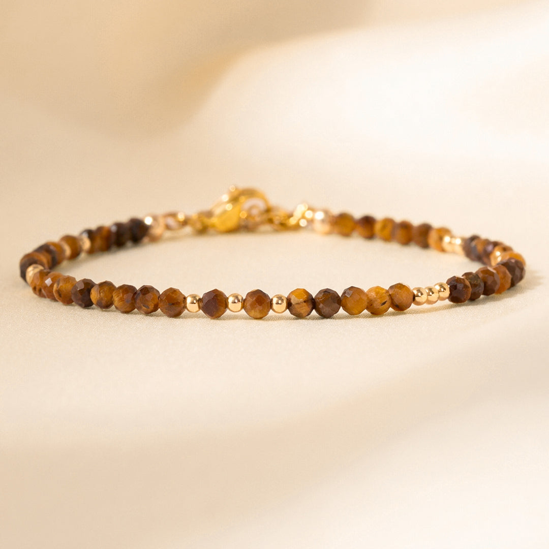 14K gold filled tiger eye bracelet — handmade UK