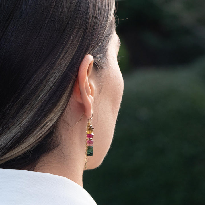 Watermelon Tourmaline Earrings