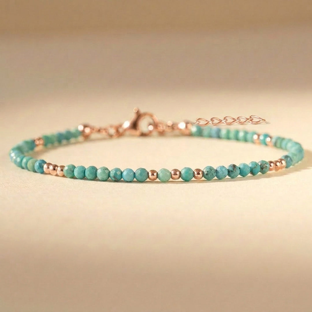 Rose gold filled turquoise bracelet — handmade UK