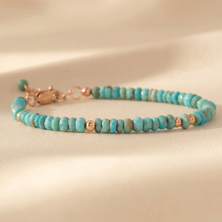 Rose gold filled Arizona turquoise bracelet — handmade UK