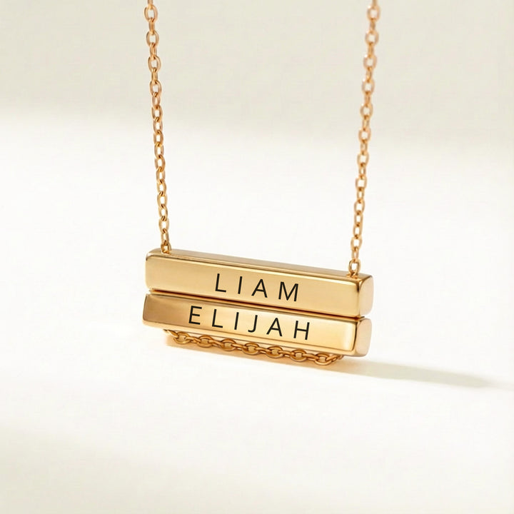 Two Name Necklace Gold
