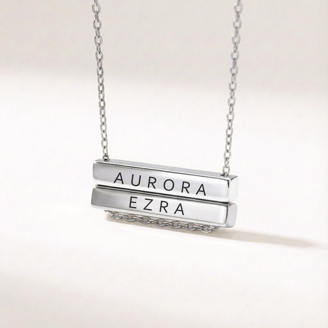 Mother's Day Necklace with Names Silver 