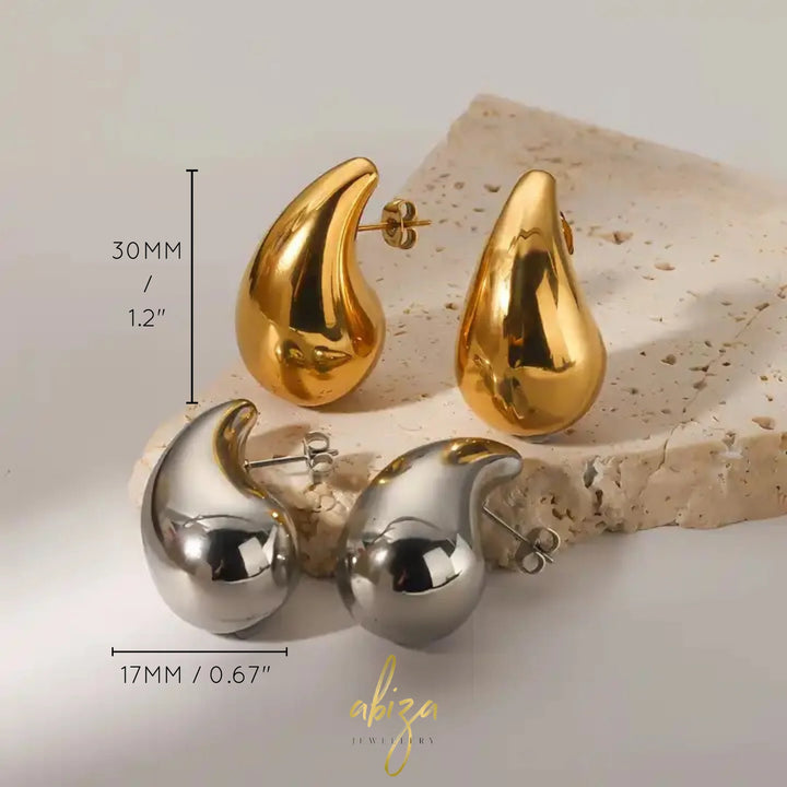 Chunky Rose Gold Teardrop Earrings