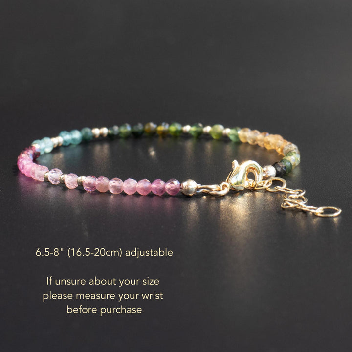 Watermelon Tourmaline Bracelet Gold