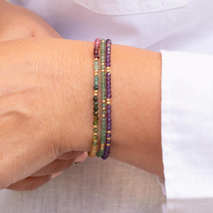 Amethyst bracelet stack