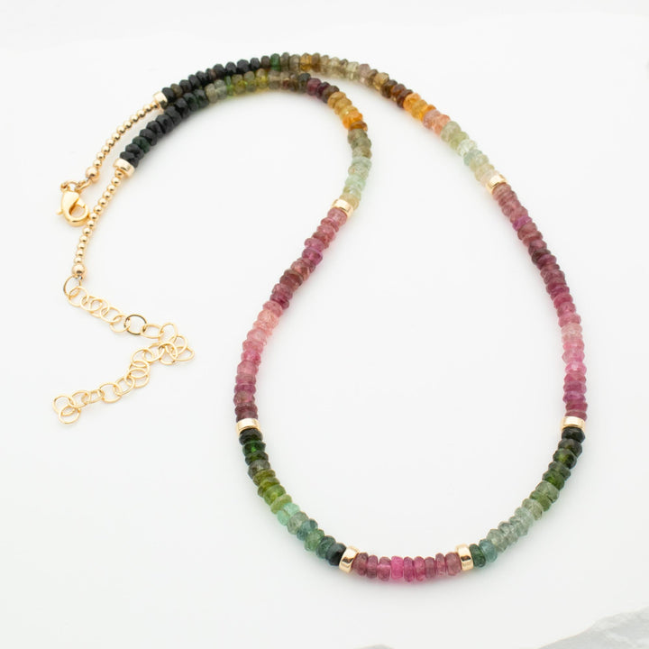 Green and Pink Tourmaline Necklace