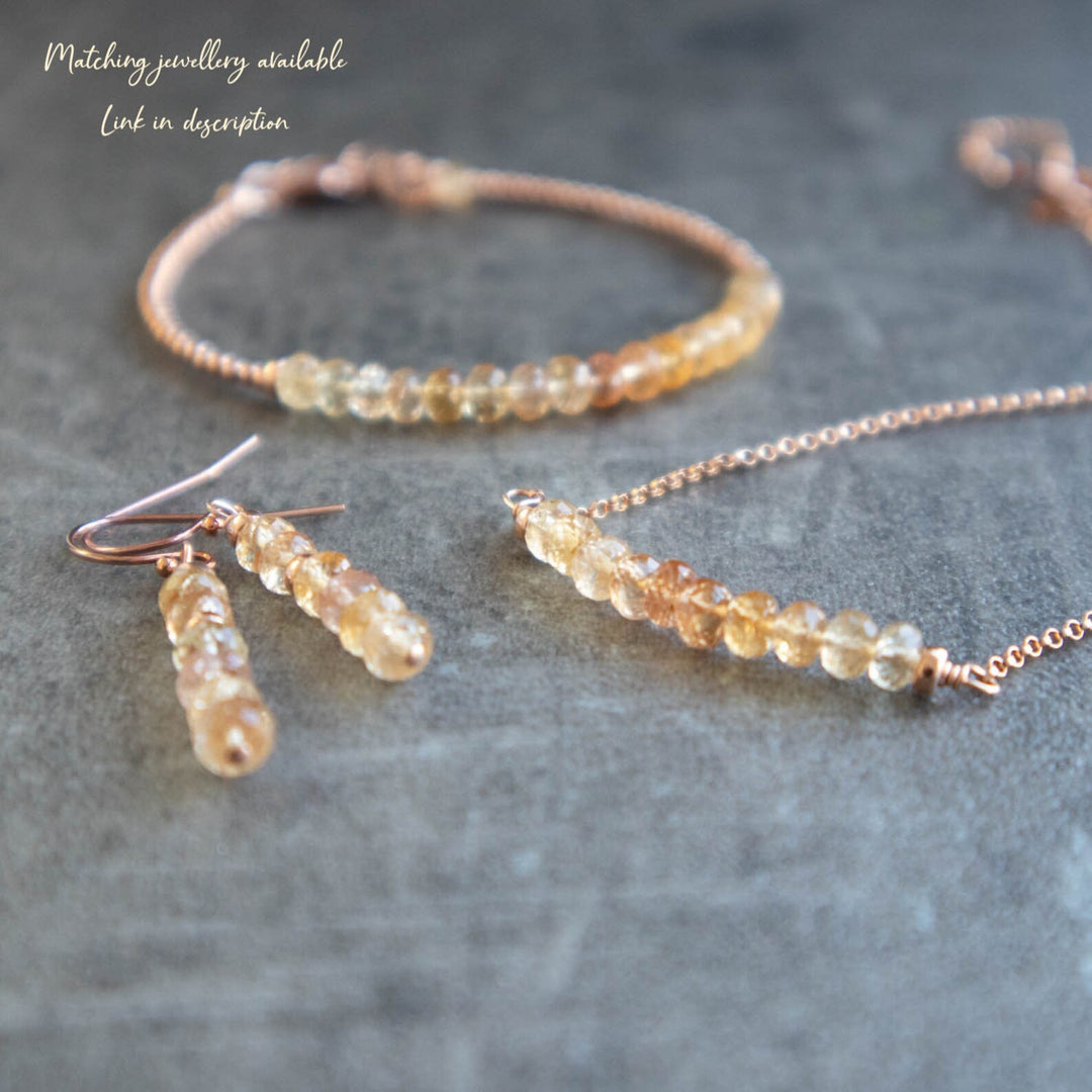 Golden Topaz Bar Necklace