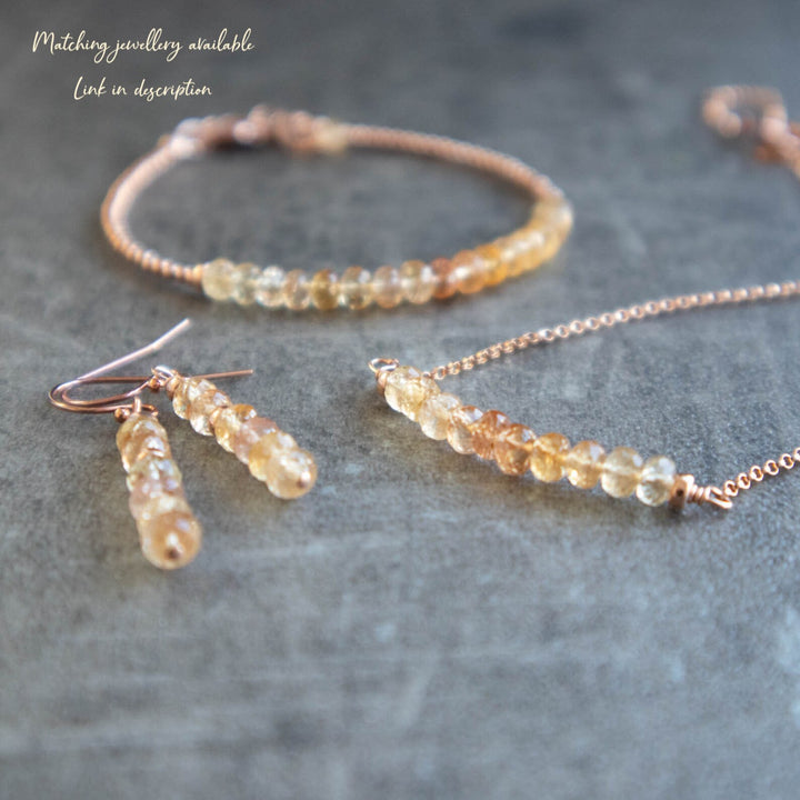 Golden Topaz Bar Necklace