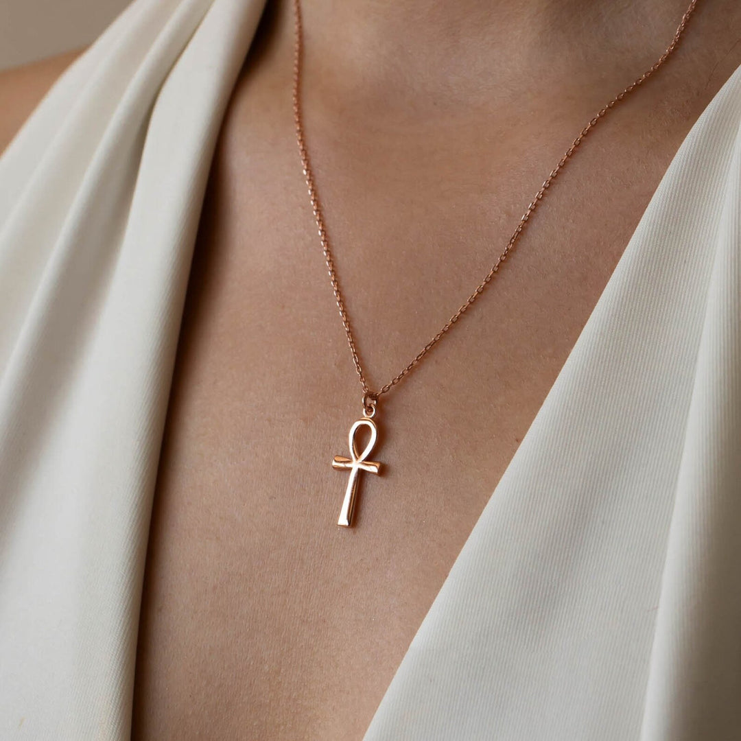 Rose Gold Ankh Necklace