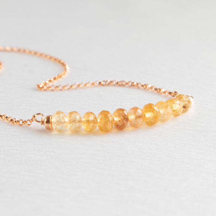 Golden Topaz Bar Necklace