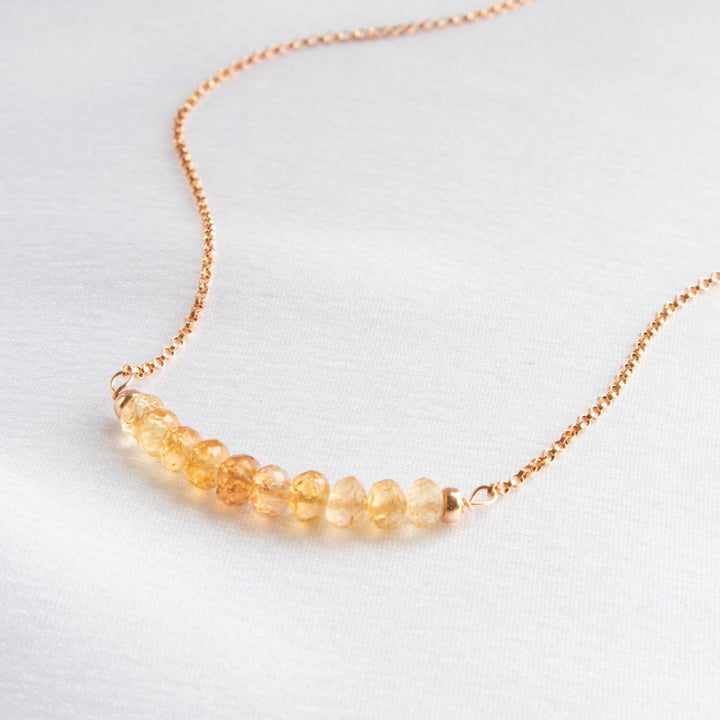 Golden Topaz Bar Necklace