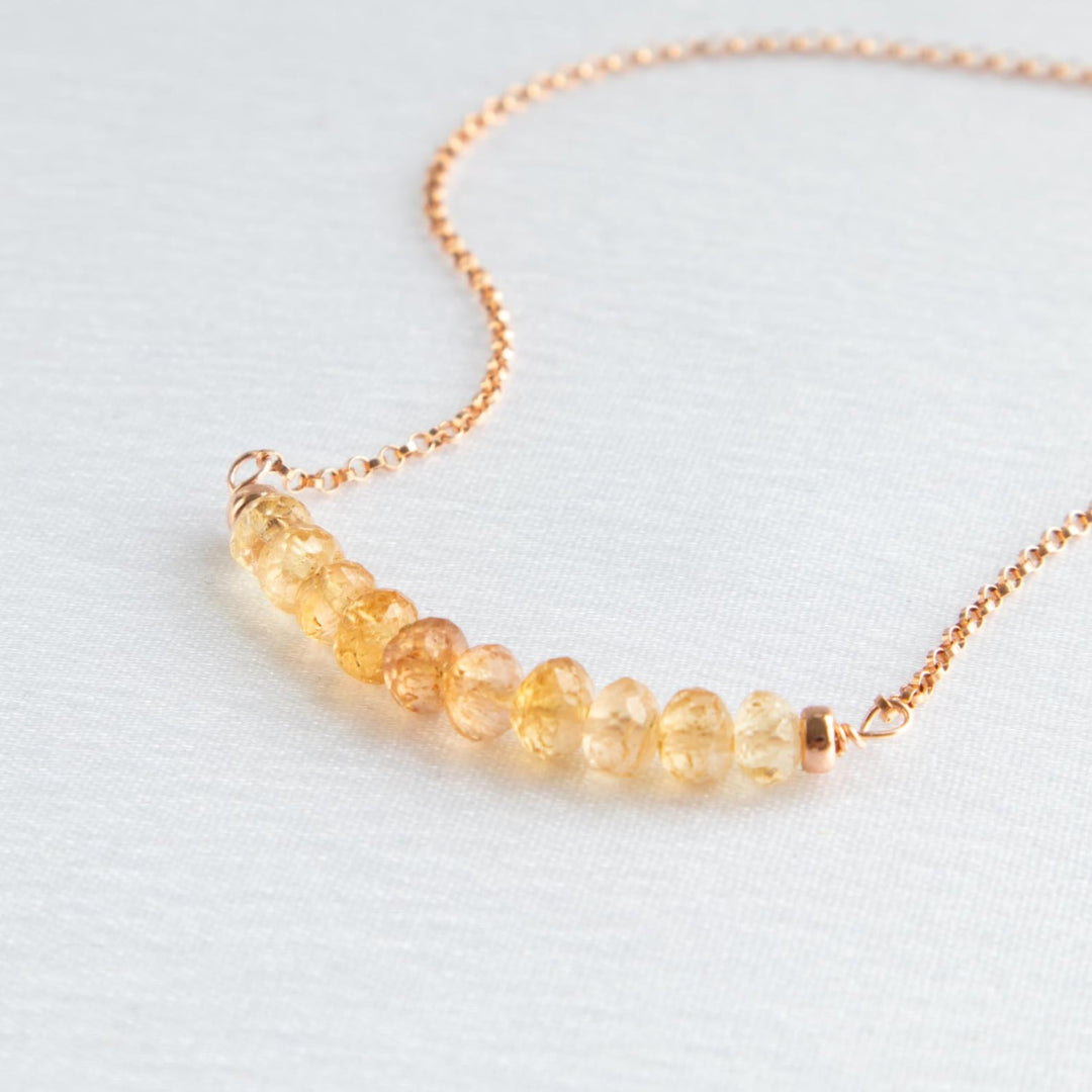 Golden Topaz Bar Necklace