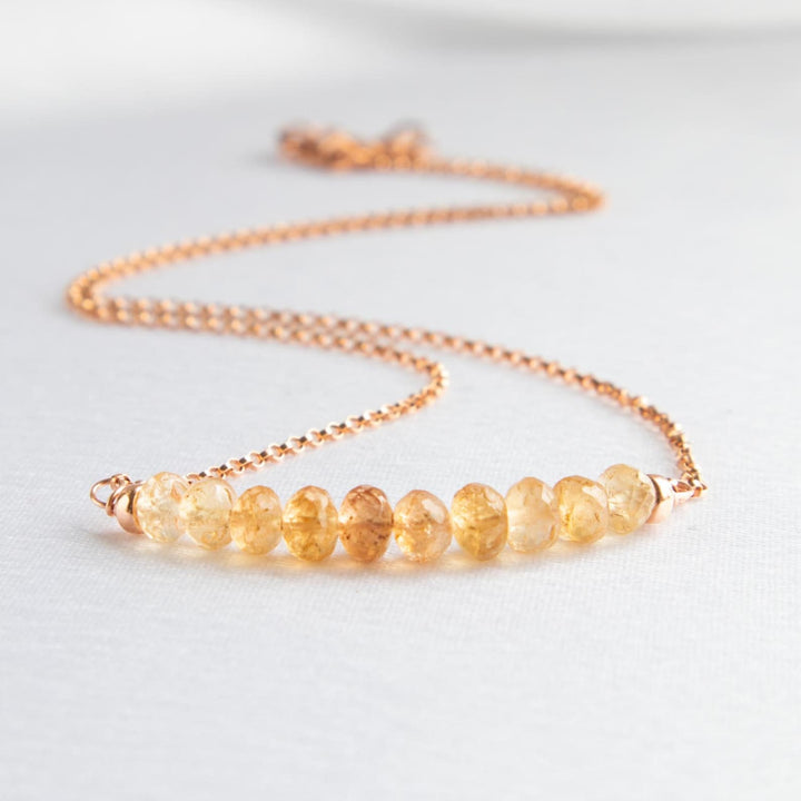 Golden Topaz Bar Necklace