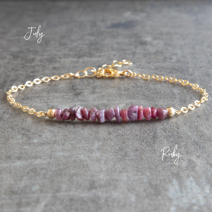 Bracelet en cristal brut rubis