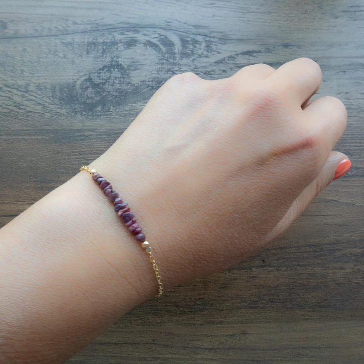 Ruby Raw Crystal Bracelet