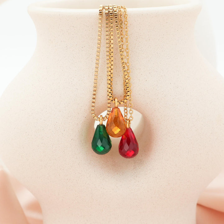 Initial and Birthstone Necklace