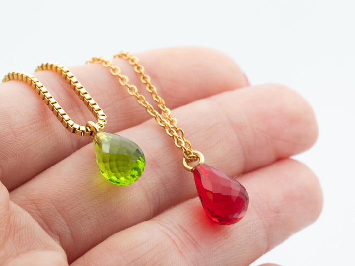 Initial Disc Necklace with Birthstone