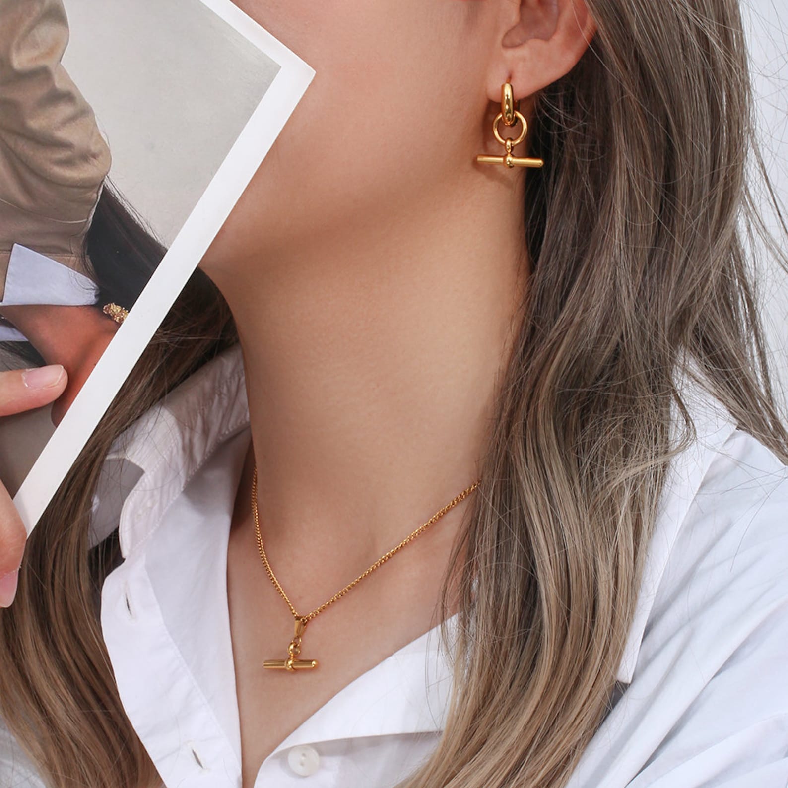 Hoop and sales bar necklace