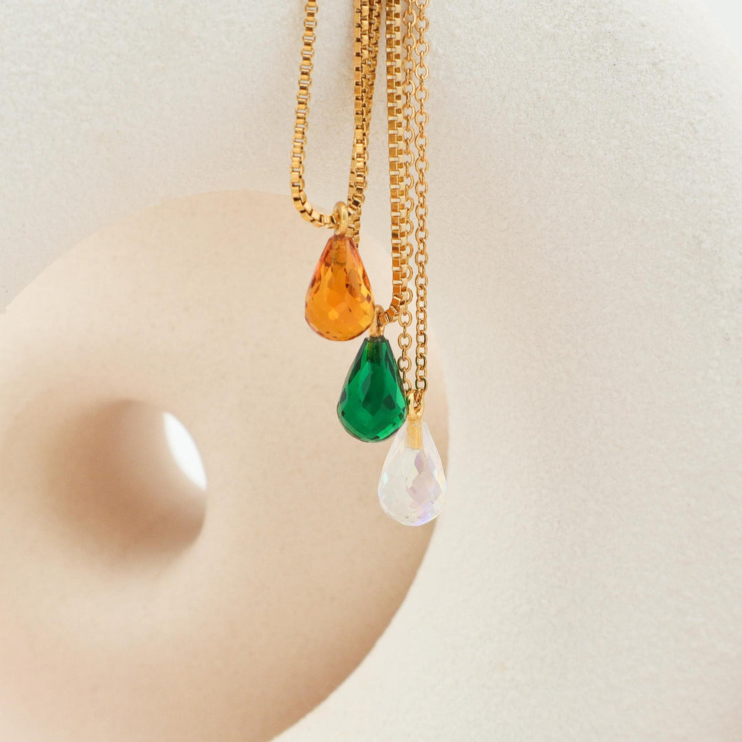 Initial Disc Necklace with Birthstone