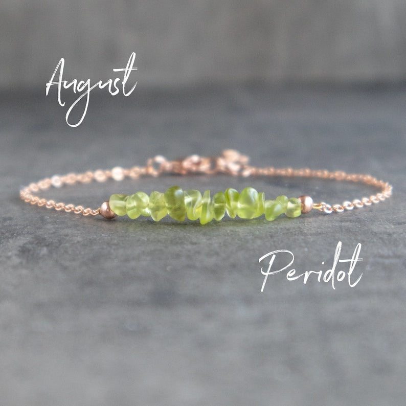 Peridot Raw Crystal Bracelet