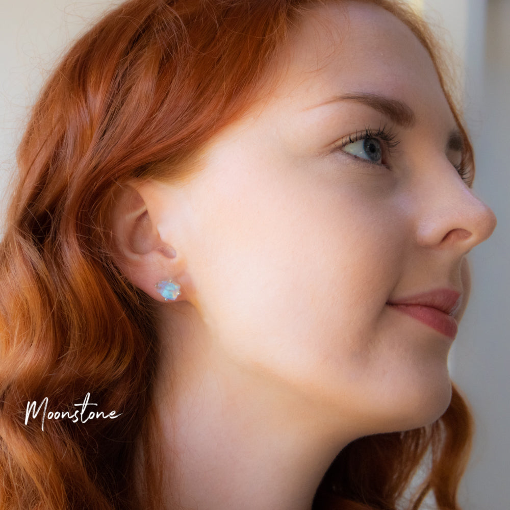 Moonstone Stud Earrings