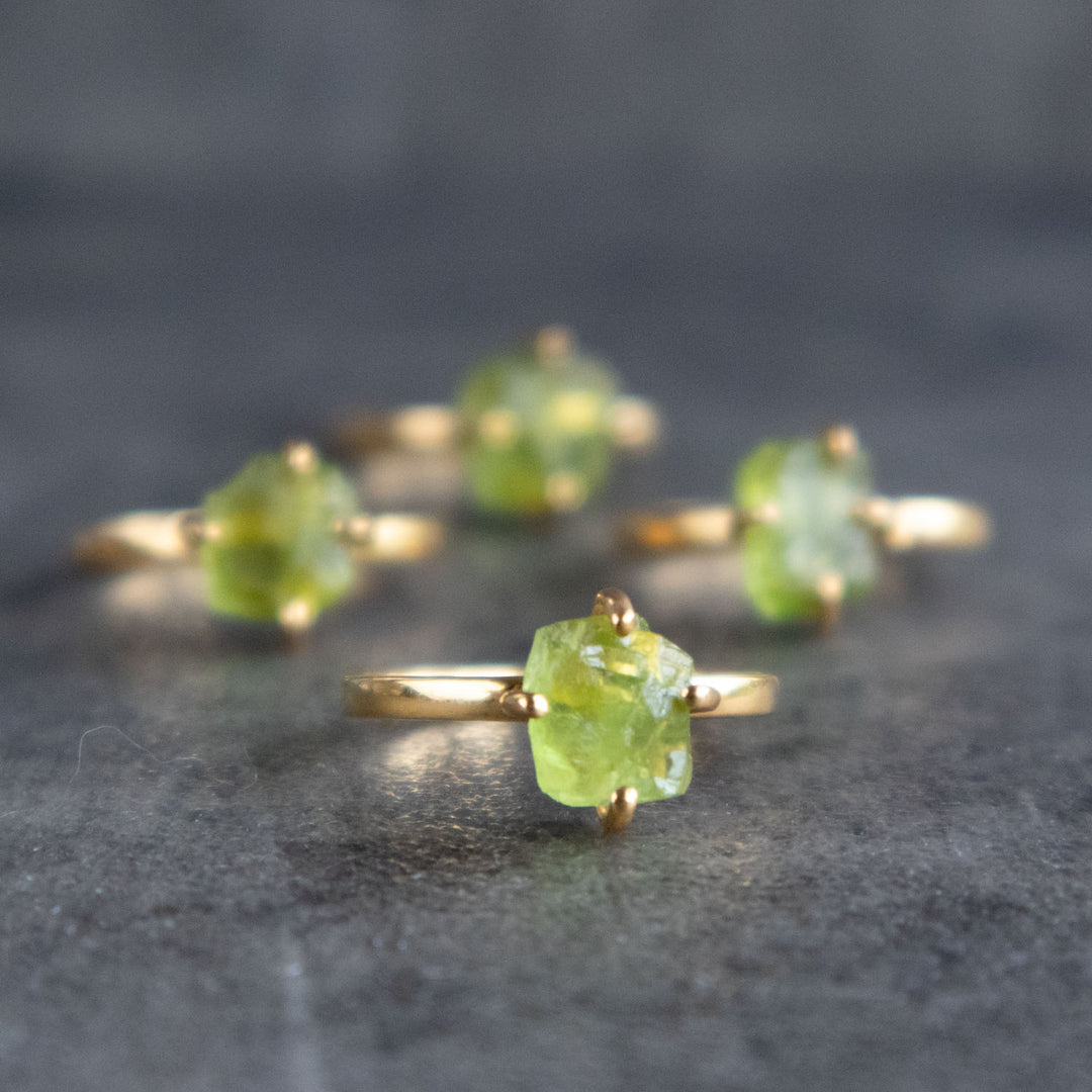 Raw Peridot Ring