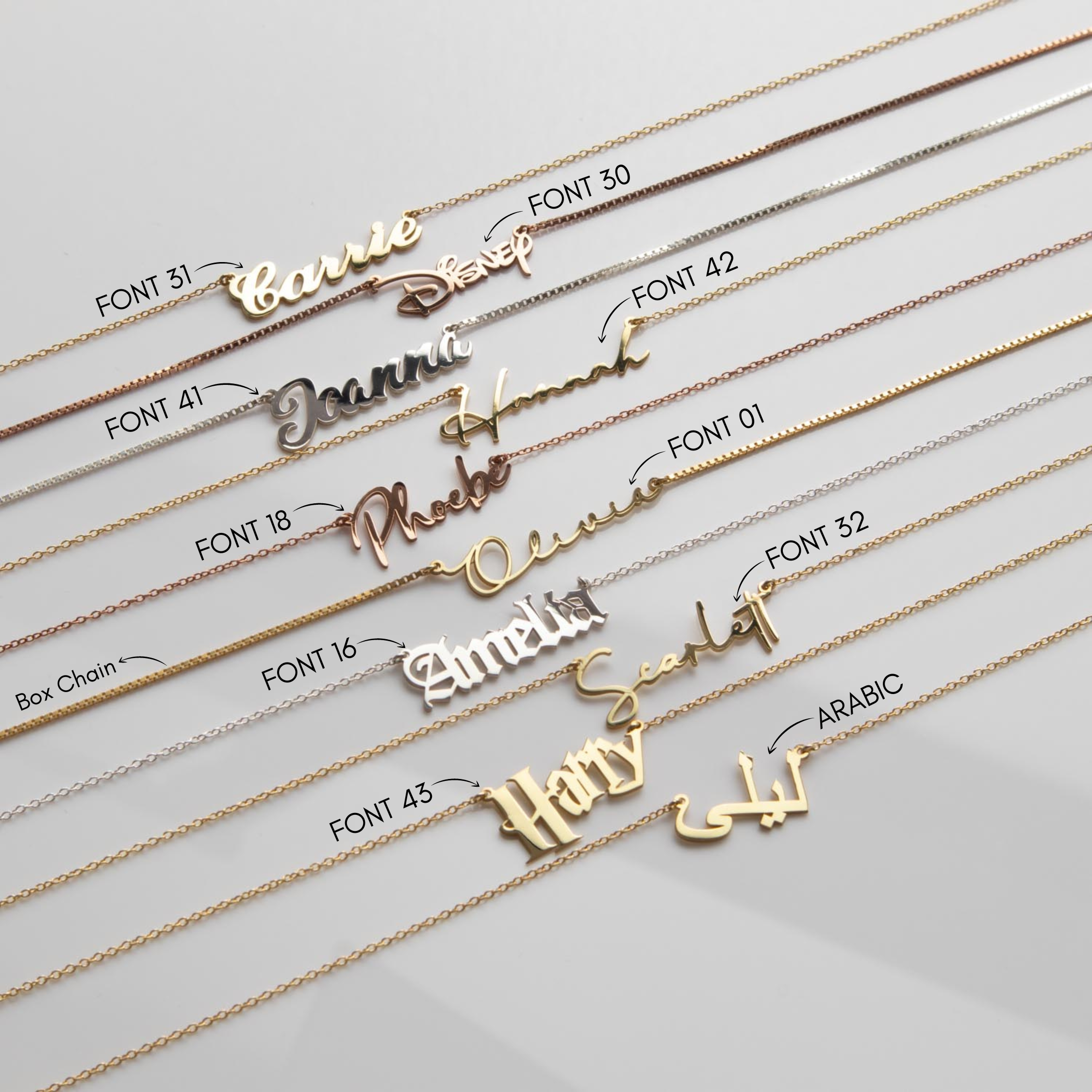 Name Necklace Different Fonts 2025 - Main Image