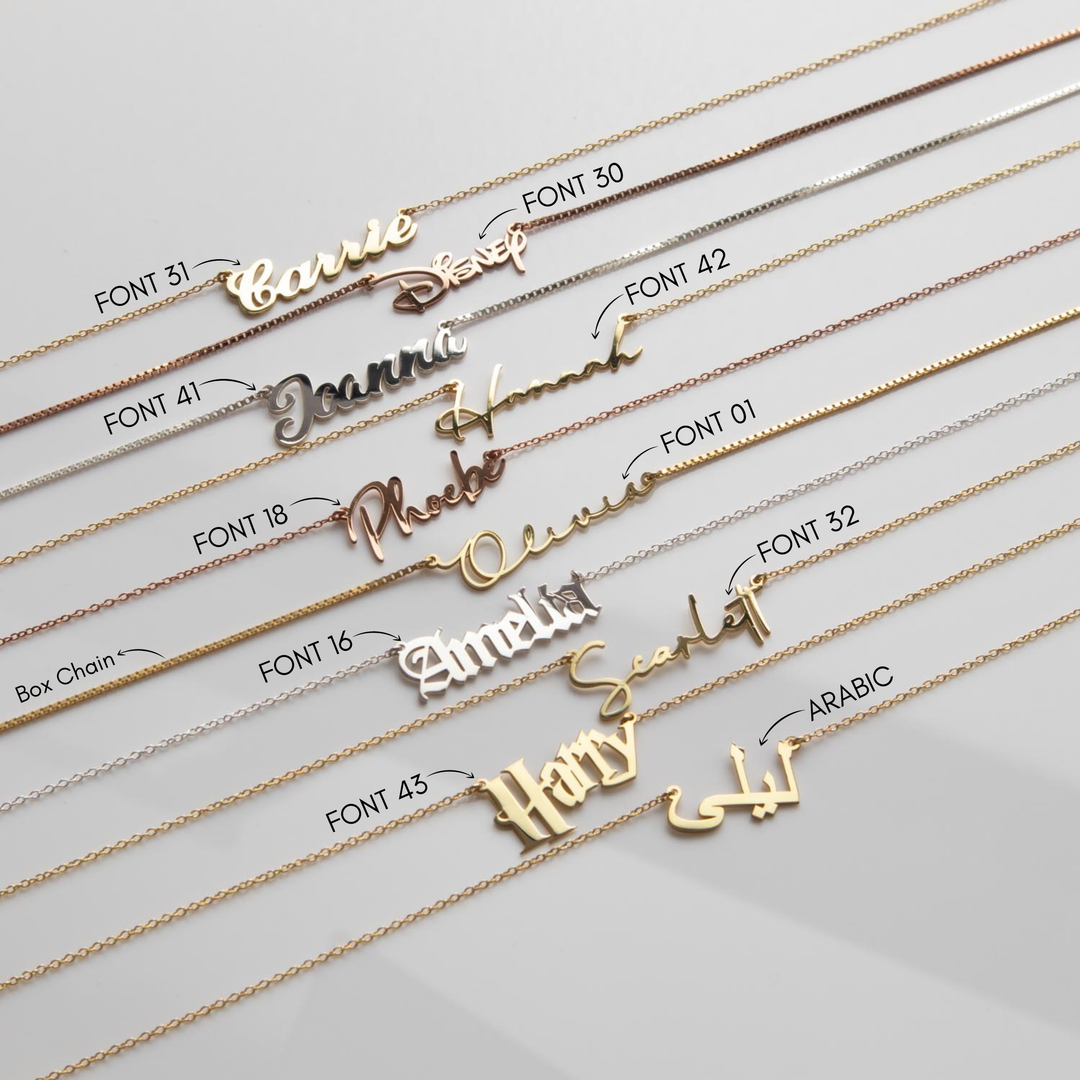 Carrie Name Necklace - Gold