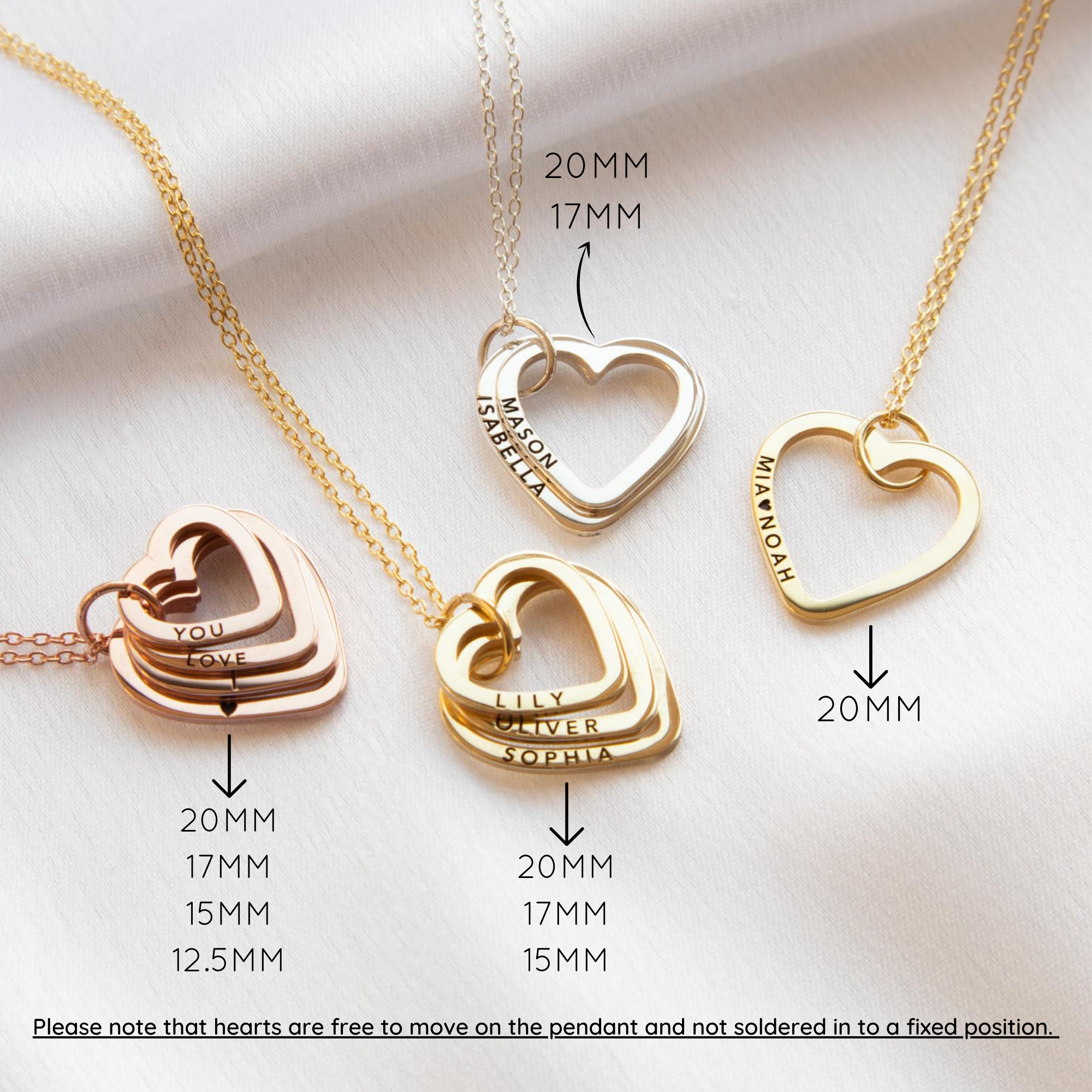 Personalized Heart Necklaces | JoyAmo Jewelry