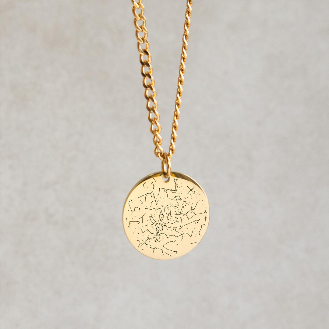 Gold Star Map Necklace