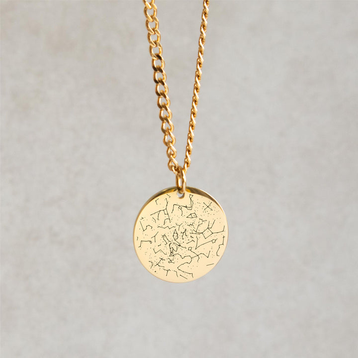 Gold Star Map Necklace