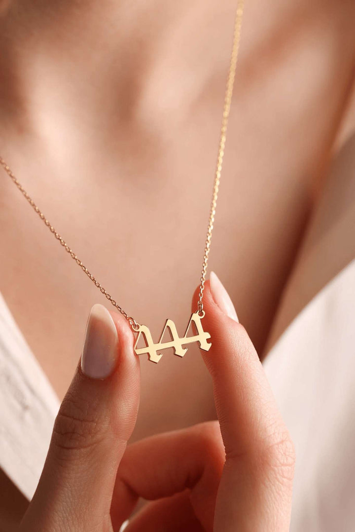 dainty angel number necklace