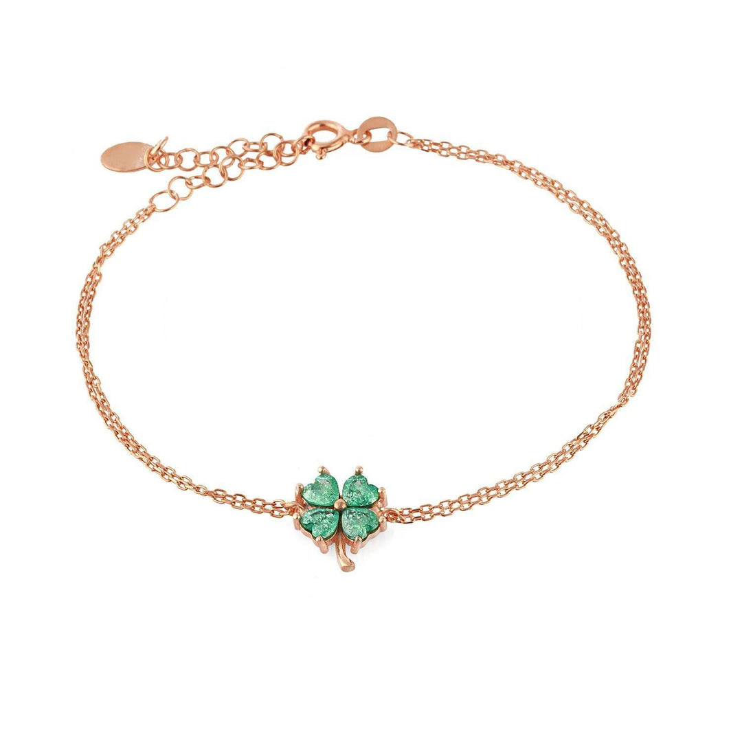 Ana Four Leaf Clover Bracelet with Green CZ