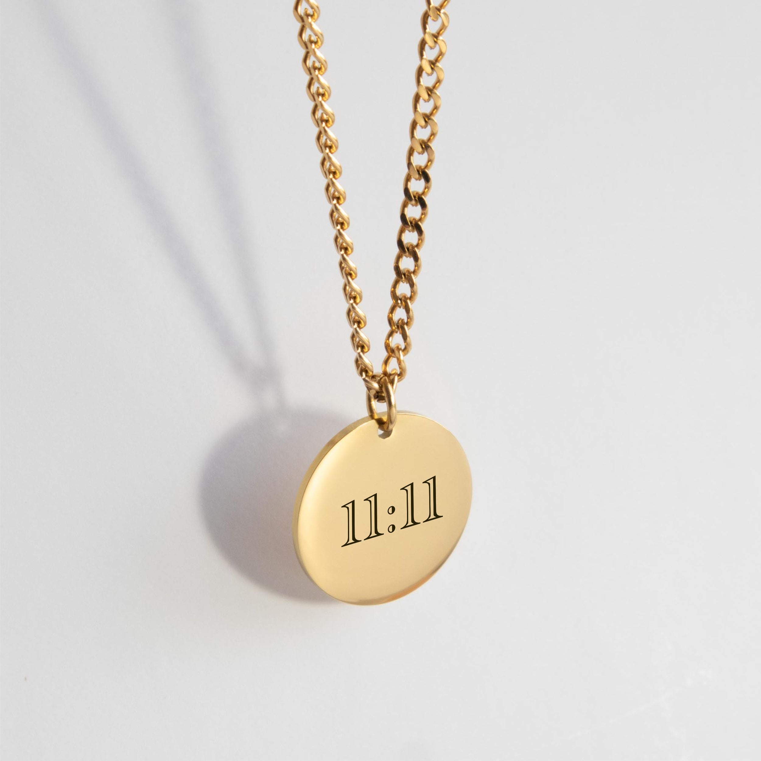 11:11 Necklace | Engraved necklace, Number necklace, Gold collar necklace