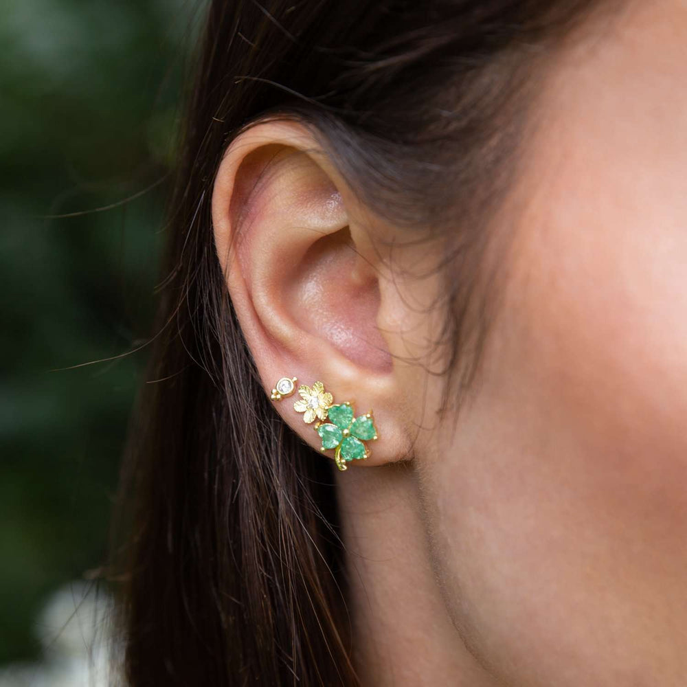 Green Clover Stud Earrings