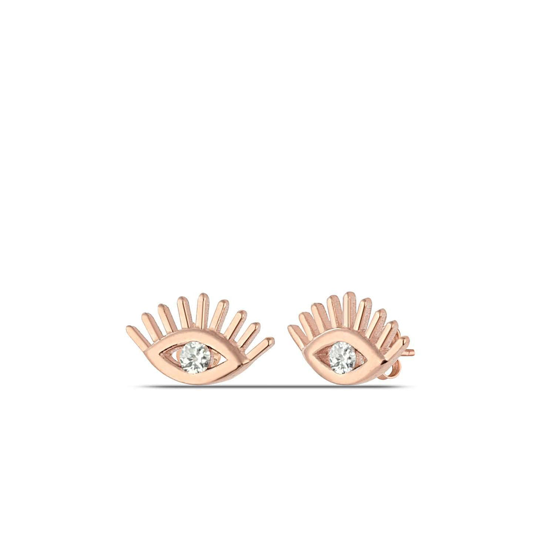 Diamond Evil Eye Earrings with Lashes